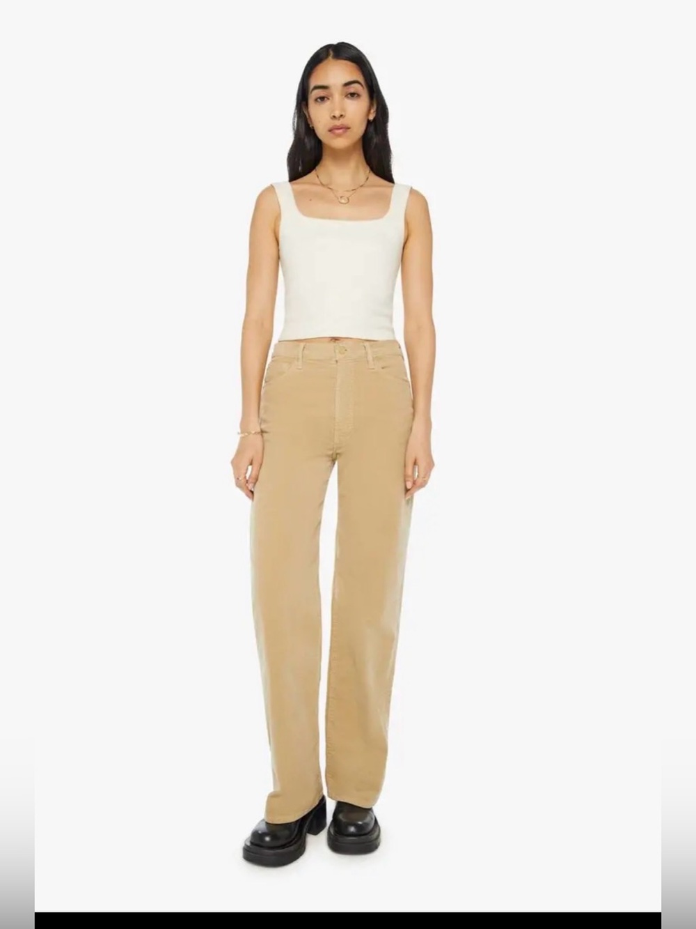 Mother The Dodger Sneak slouchy corduroy pants in Taos Taupe size 26